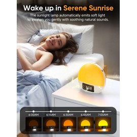 Foryond Wake-up Light, Sunrise/Sunset Alarm Clock, 9Min Snooze, Bedroom Night Lamp, 25 Soothing Sounds with 16 Volumes, Weekday/Weekend Dual Alarms, Child/Adult Alarm, Adjustable BT Party/Gathering Lamp