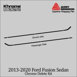 Avery Supreme Wrap Chrome Delete Vinyl for the Lower Half of 2013-2020 Ford Fusion Trim (Matte)