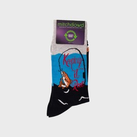 Mitch Dowd Mens Keeping It Reel Cotton Crew Socks