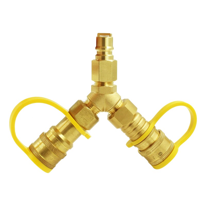 MCAMPAS 3/8'' Y Splitter Natural Gas Quick Connect Adapter,Suitable for
