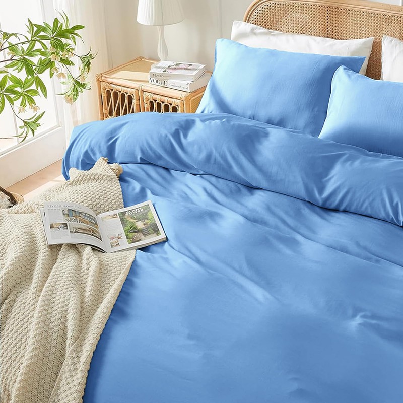 SSW HOMES King Size Duvet Cover Set (Light Blue) -