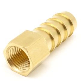 AHFMANG 10PCS Brass Hose Barb Fitting 3/8" Barb x 1/8" NPT Female Adapter