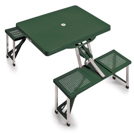 ONIVA - a Picnic Time brand - Folding Picnic Table - Camping Table - Outdoor Table with Umbrella Hole, (Hunter Green), 36 x 6 x 18