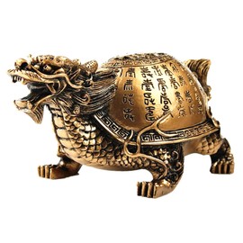 Betterdecor Feng Shui Longevity Dragon Turtle Tortoise Statue Home Office Decor -5" L