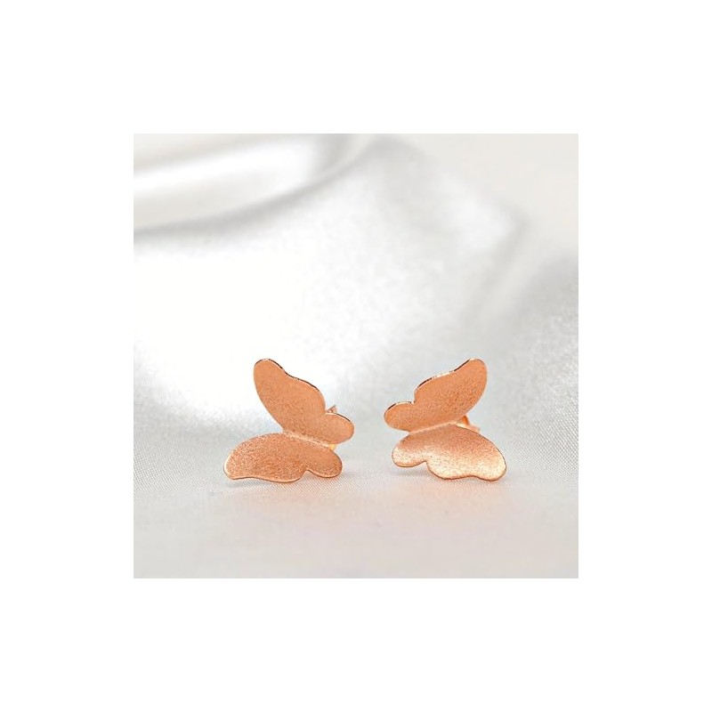 MadamLili - Schmetterlinge Ohrstecker Set - 925 Sterling Rosegold Vergoldet