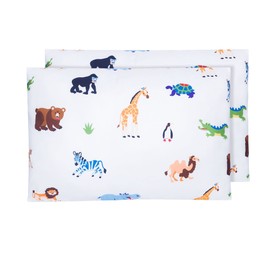 Wildkin Kids 2 Pack Microfiber Pillow Case for Boys & Girls, Soft & Breathable Fabric Pillow Cover, Perfectly Sized for Toddler Pillows (Wild Animals)