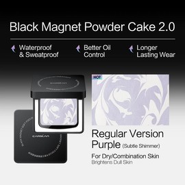 CARSLAN [2.0]CARSLAN Black Magnet Soft Focus Powder, 24H Longlasting Translucent Pressed Setting Powder, Oil Control, Waterproof, Sweatproof, Poreless Powder - Color: 01 Light Purple For Dry/Combo Dry Skin