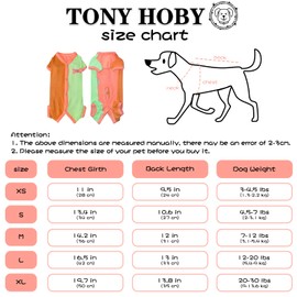 TONY HOBY Dog Pajamas, Male Dog Pajamas Thermal Jumpsuit, Fashion Clashing Color Pet Clothes for Small Medium Dog (Brown&Orange, Boy, M)