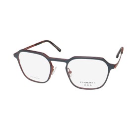 Oga 10194o Titanium Metal Eyeglass Frame/Glasses Contemporary Mens Eyewear Rare [51-22-145, black/orange]