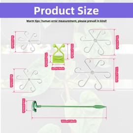 JVNZAM 12 Pcs Transparent Plant Stem Support, Reusable Invisible Plastic Stem Support Holders, with 30 Pcs Plant Climbing Wall Clips and 4 Pcs 7 Inch Support Stakes for Monstera Vertical Growth