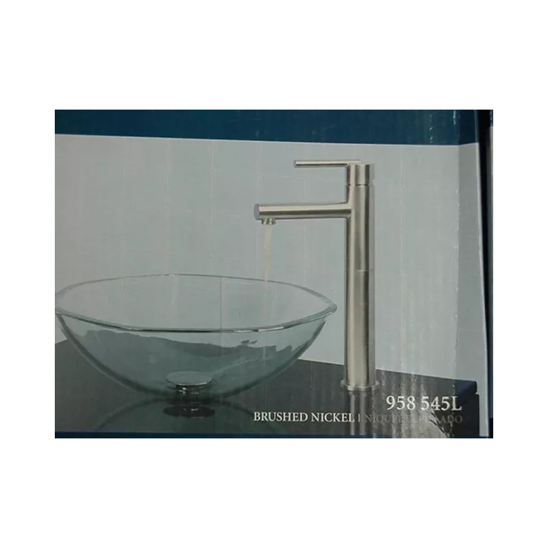 Pegasus Vessel Filler Brushed Nickel single handle bath sink faucet