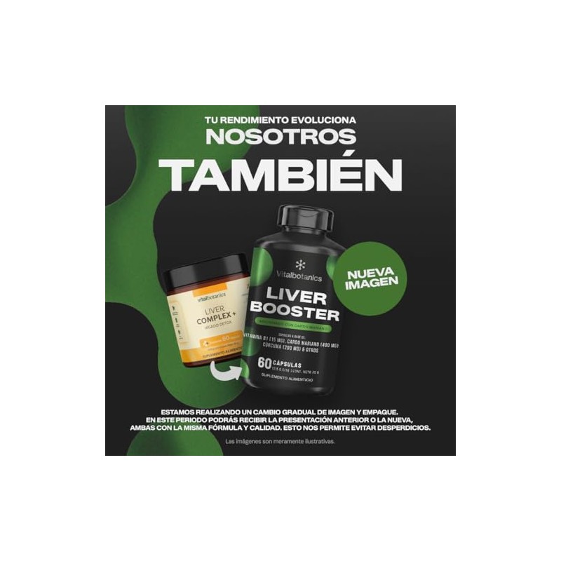 Liver Booster Cardo Mariano, Cúrcuma, Zinc y Vitamina B1 VITAL