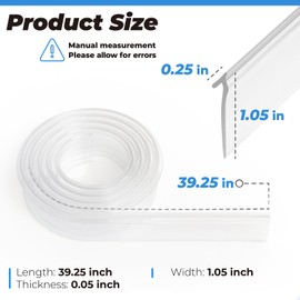 PalpitateC Shower Door Bottom Seal Clear Vinyl Shower Door Drip Sweep Fit for Framed Shower Doors Angled T Drip Sweep - 36" Framed Shower Doors Bottom Seal