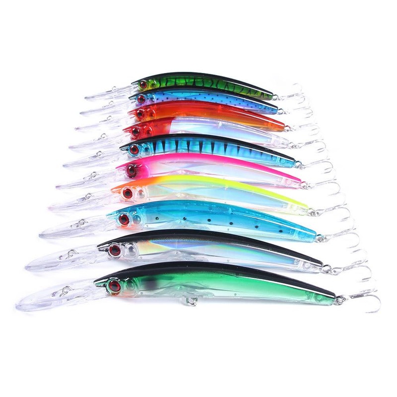 ABS Plastic Fishing Lure with Barbed Hooks Lifelike 3D Minnow