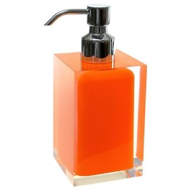 Gedy RA81-67 Rainbow Square Countertop Soap Dispenser, Orange