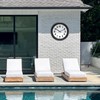 Caysie 12 Inch Sealed Indoor Outdoor Clock Waterproof, Silent Battery