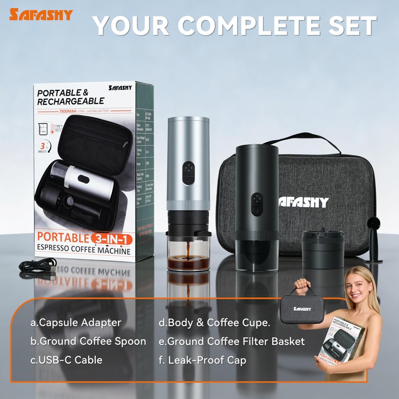 Portable Coffee Maker Electric Espresso Machine, 20 Bar Coffee Espresso