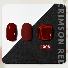 GAOY Red Gel Nail Polish, 16ml Soak Off Gel Polish, UV Light Cure for Nail Art DIY Manicure at Home, 1008 Crimson Red