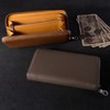 HANATORA PFASA Genuine Leather Long Wallet, Shrink Leather, Zipper, Chuck,
