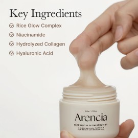 Arencia Rice Mucin Glow Serum 30g – Suero Iluminador con Ácido Hialurónico, Niacinamida y Colágeno