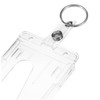 NUOBESTY 6pcs Transparent Id Holder with Thumb Slot Badge Sleeve