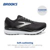 Brooks Women's, Ghost 16 Running Shoe Black/Grey/White