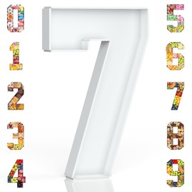 HILAVO Cardboard Number for Charcuterie, 13.7" Cardboard Number 7 Fillable Number for Food Paper Mache Number Boxes for Cupcake Sweet Candy 7th Birthday Anniversary Party Decorations