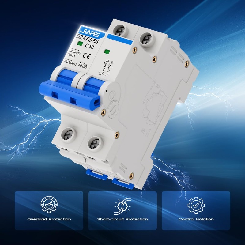 DC Miniature Circuit Breaker, 1000V 2 Pole 40 Amp Isolator