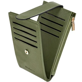 Chelmon Womens Wallet Slim RFID Blocking Bifold Multi Card Case Wallet with Zipper Pocket (Green Army)