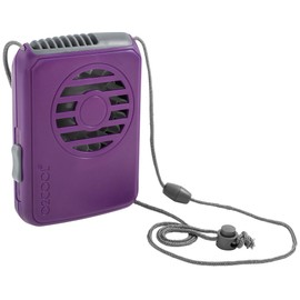 O2COOL Battery Powered Deluxe Necklace Fan For Personal Cooling With Adjustable Lanyard (Purple)