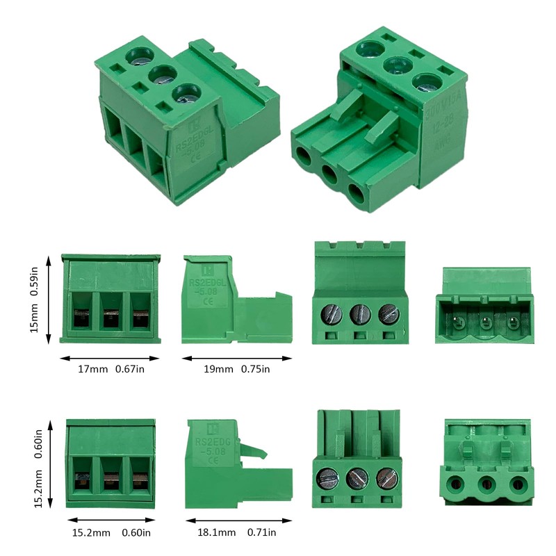 Willwewon Set of 10 3 Pin 2EDGRK 5.08 mm Pitch