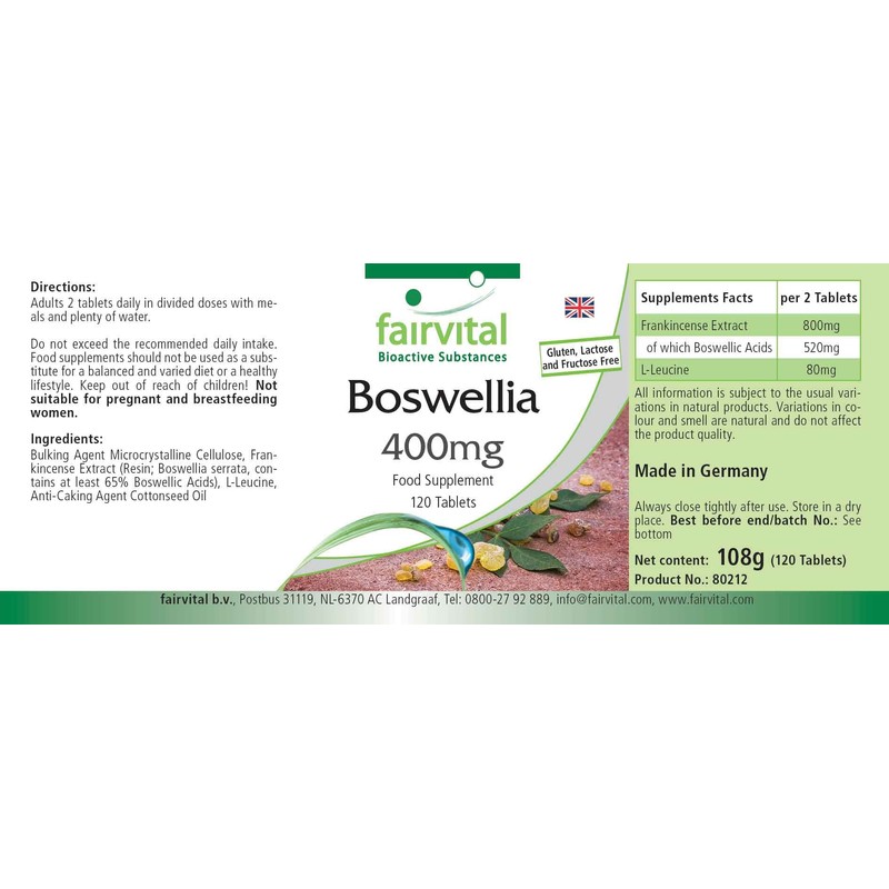 Fairvital Frankincense Tablets - Boswellia Serrata Extract 400 mg -