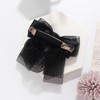シニヨンネット バレッタ ネット付き お団子ネットリボン 大きめヘアネット 髪ネットリボン レディースヘアアクセサリー 髪留め 黒