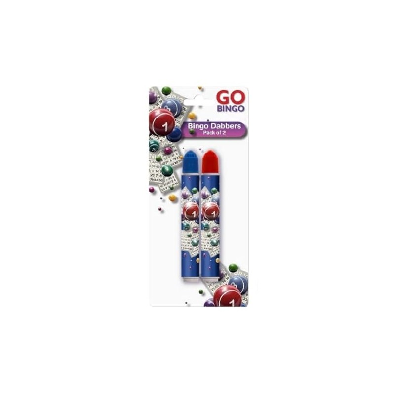 Bingo Dabbers 2 Pack Non Drip Red And Blue Play