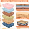 12Pcs Boho Plastic Classroom Storage Paper Baskets Holds 4A Paper
