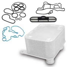 Engine Oil Cooler Kit with Screen and Gaskets 3C3Z6A642CA 904-228 Compatible with Ford F250 F-350 F450 F550 Super Duty 6.0L V8 Diesel Engine