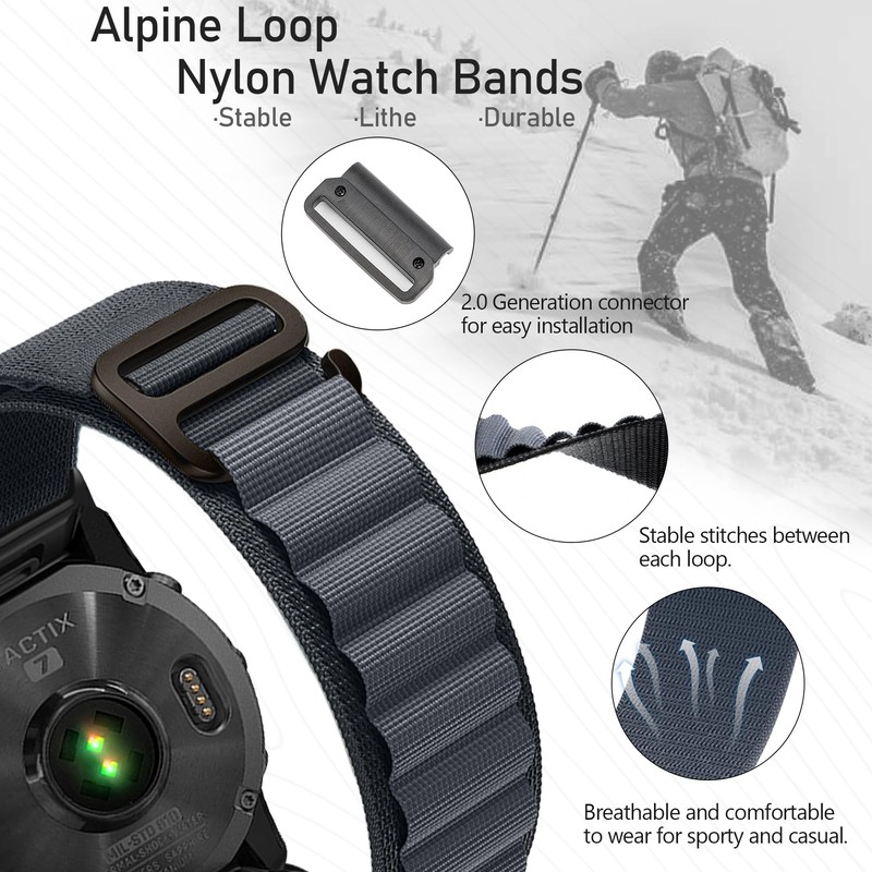 Zeit Diktator 22mm Quickfit Watch Bands compatible with Garmin Fenix