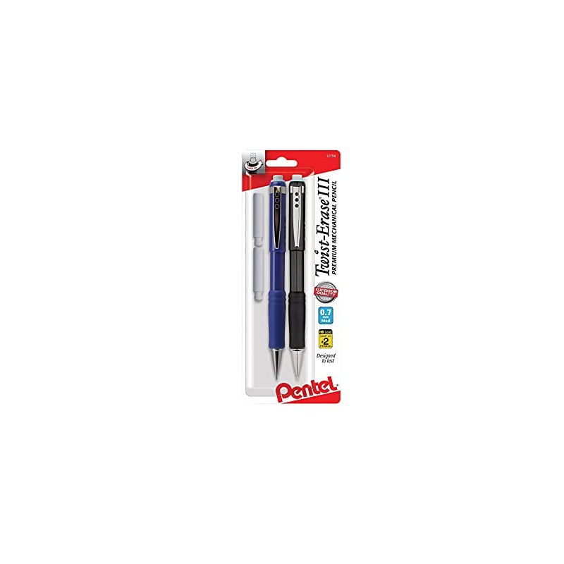 Pentel Twist-Erase III Automático Lápiz con 1 Recambio Borrador, Assorted