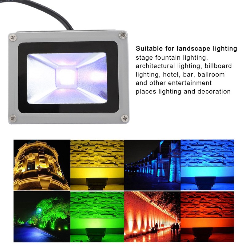 10W RGB LED Colorful Flood Light Spotlight Outdoor with Remote Control