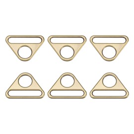 uxcell Triangle Buckle Adjuster, 6Pcs 1 Inch Triangle D Rings Adjuster Triangle with bar Swivel Clip for Webbing Bag Strap, Bronze
