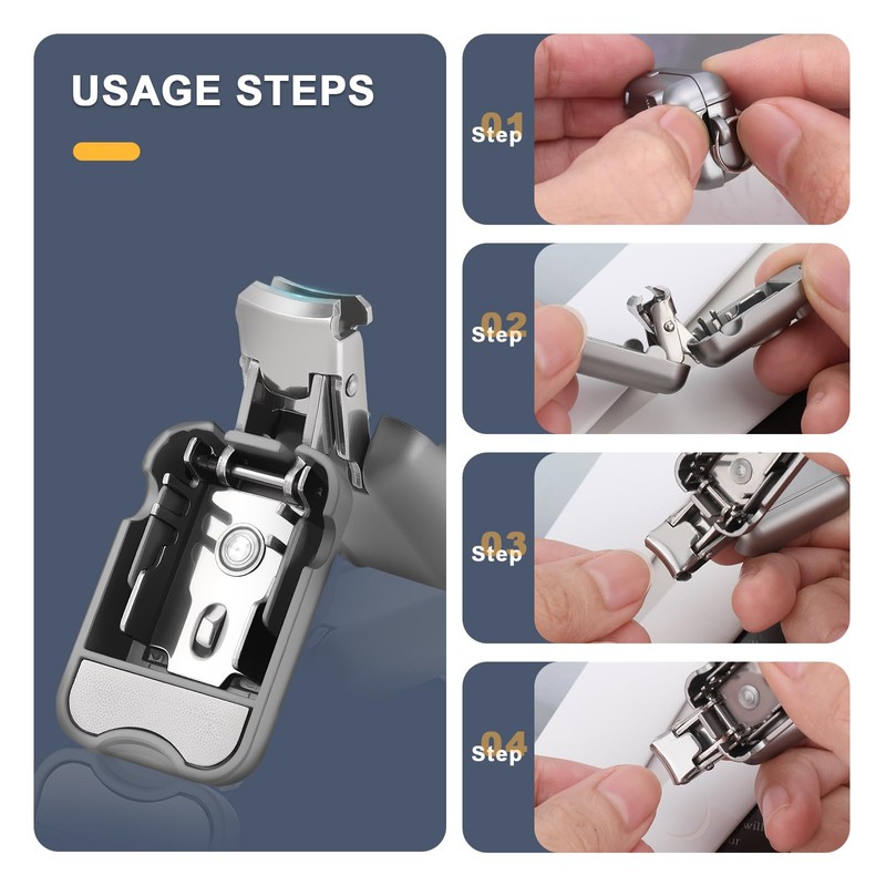 Vola Portable Folding Nail Clippers Travel Keychain Stainless Steel Silver