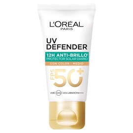 L'Oréal Paris Protector Solar Diario FPS50+ UV Defender Anti-Brillo Tono Medio, 40ml
