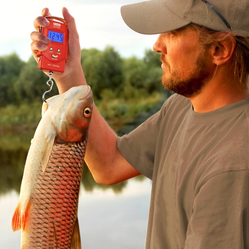 Dr.meter Fish Scale: PS01 110lb/50kg Backlit LCD Display Fishing Scale