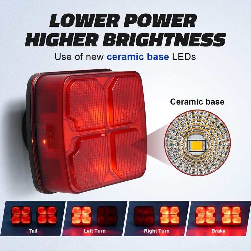 Agrieyes Wireless Trailer Lights Kit for Towing Truck, Rechargeable LED
