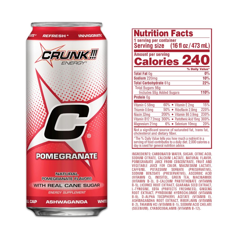 CRUNK!!! Energy Pomegranate 16oz 24pack