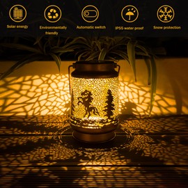 Horse Solar Lanterns Outdoor Waterproof, Horse Gifts for Women Men, Hanging Solar Lights for Yard, Patio, Lawn, Pathway, Tabletop, Porch, Garden Decor