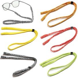 PLABBDPL Pack of 5 Glasses Straps, Sports Glasses Strap, Adjustable Glasses Straps, Floating Sunglasses, Lanyard Band with Buckle, Non-Slip Glasses Cord for Women, Men and Children, Combination A