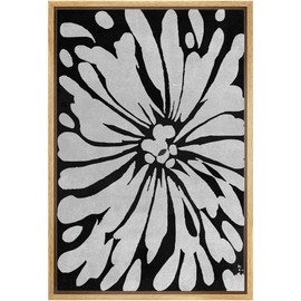 SIGNWIN Framed Canvas Print Wall Art Gray Paint Splatter Lily Abstract Patterns Illustrations Modern Art Minimalist Relax Grey Black and White for Living Room, Bedroom, Office - 24"x36" Natural