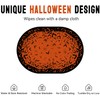 Orange Halloween Tablecloth Oval 60 x 84 Inch, Halloween Table