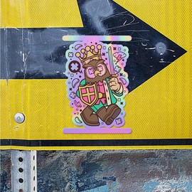 Holographic Decal Stickers of Owl King Premium Waterproof Vinyl Decal Stickers for Laptop Phone Accessory Helmet Car Window Mug Tuber Cup Door Wall Decoration - USCVER3f7074aHO0124